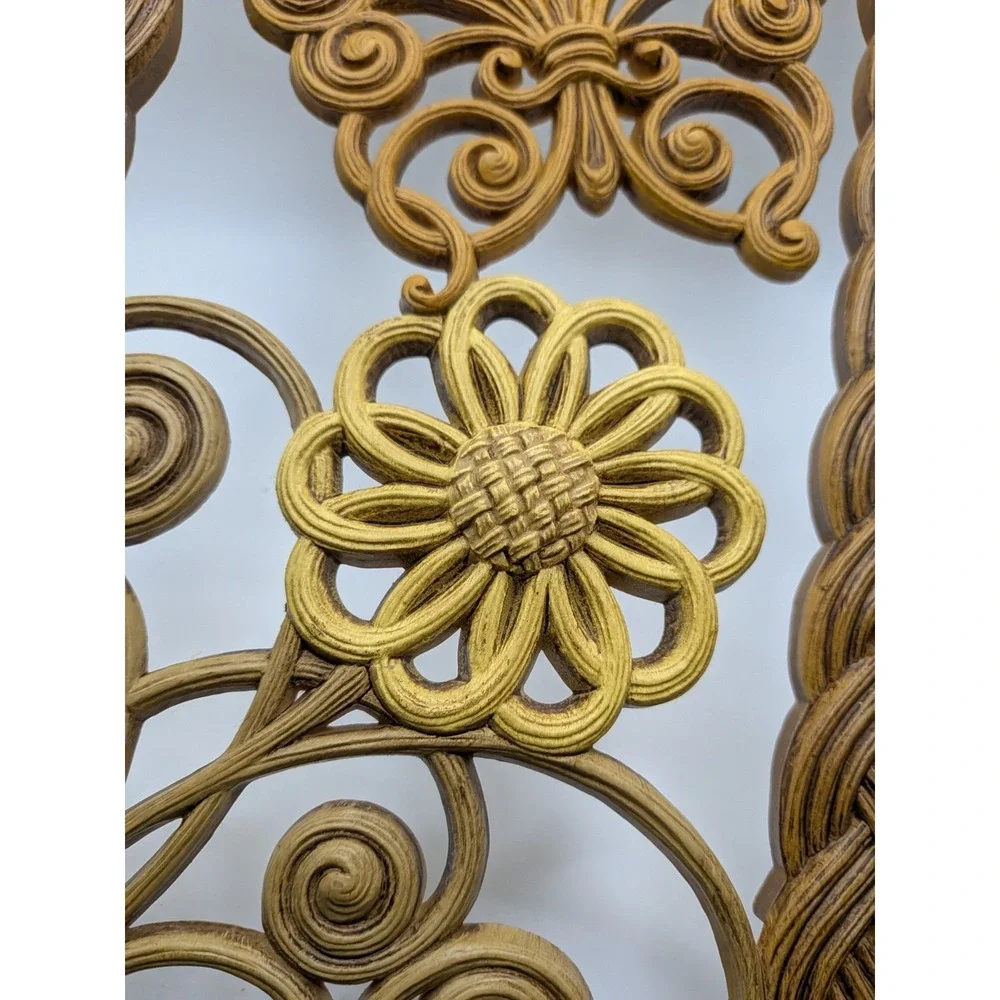 Vtg Mushroom Butterfly Wall Plaques Burwood 70s Plastic Butterfly Flowers #2459